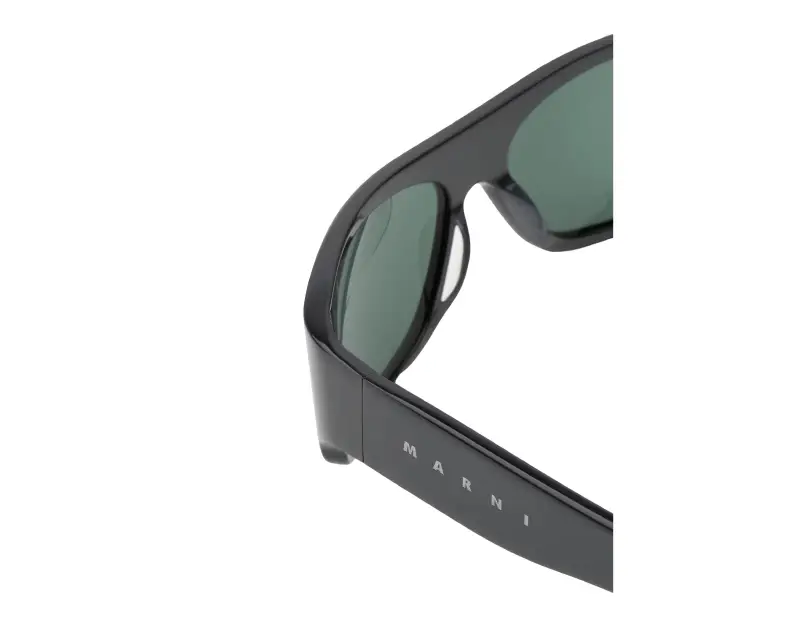 Unisex Marni 7LQ Uailus Solid Grey Occhiali da sole Acetato Grigio Verde Avvolgente miniatura 3