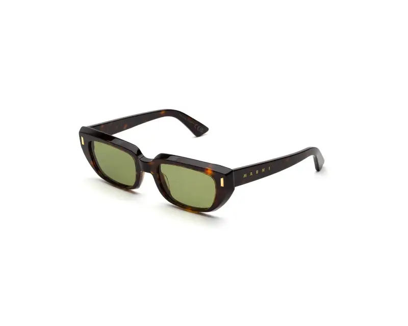 Unisex Marni 7ZW Etezea 3627 Occhiali da sole Acetato Havana Verde Cat Eye
