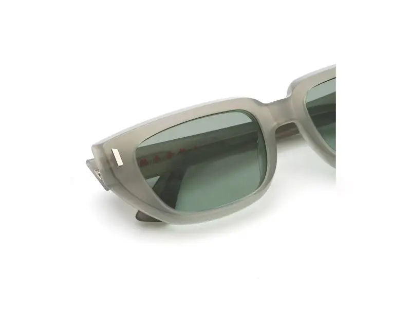 Unisex Marni 81E Etezea Light Grey Occhiali da sole Acetato Grigio Verde Cat Eye miniatura 3
