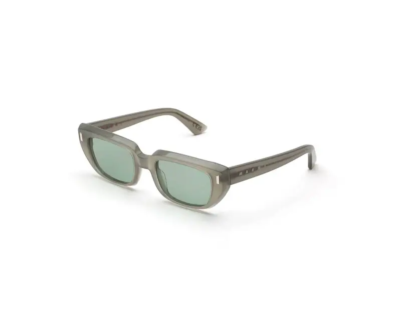 Unisex Marni 81E Etezea Light Grey Occhiali da sole Acetato Grigio Verde Cat Eye