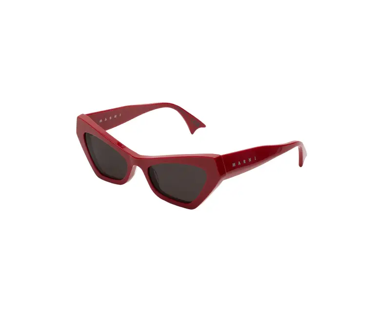 Unisex Marni 8AF Zelaryth Red Occhiali da sole Acetato Rosso Nero Geometrica