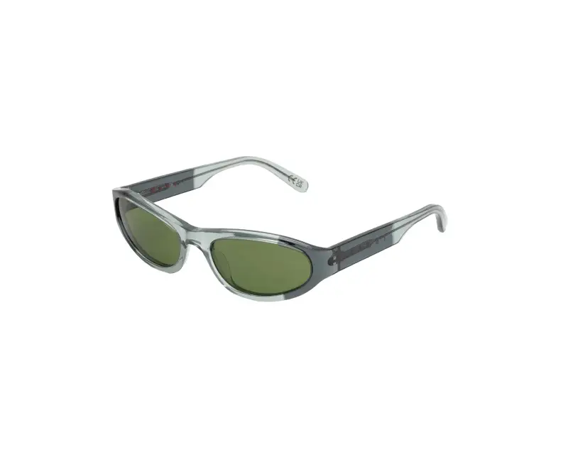 Unisex Marni 8B1 Yozamei Shades Of Grey Occhiali da sole Acetato Grigio Verde Avvolgente