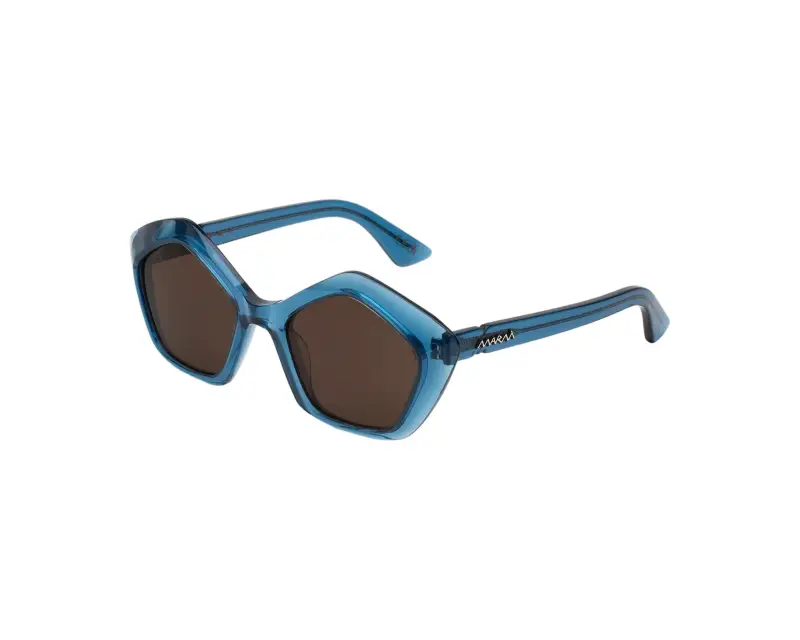 Unisex Marni 8GT Eluvi Ocean Occhiali da sole Acetato Blu Marrone Geometrica Normale