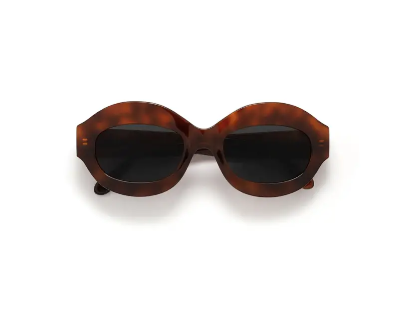 Unisex Marni 8P7 Ik Kil Cenote Havana Diversa Occhiali da sole Acetato Havana Nero Oversize miniatura 2