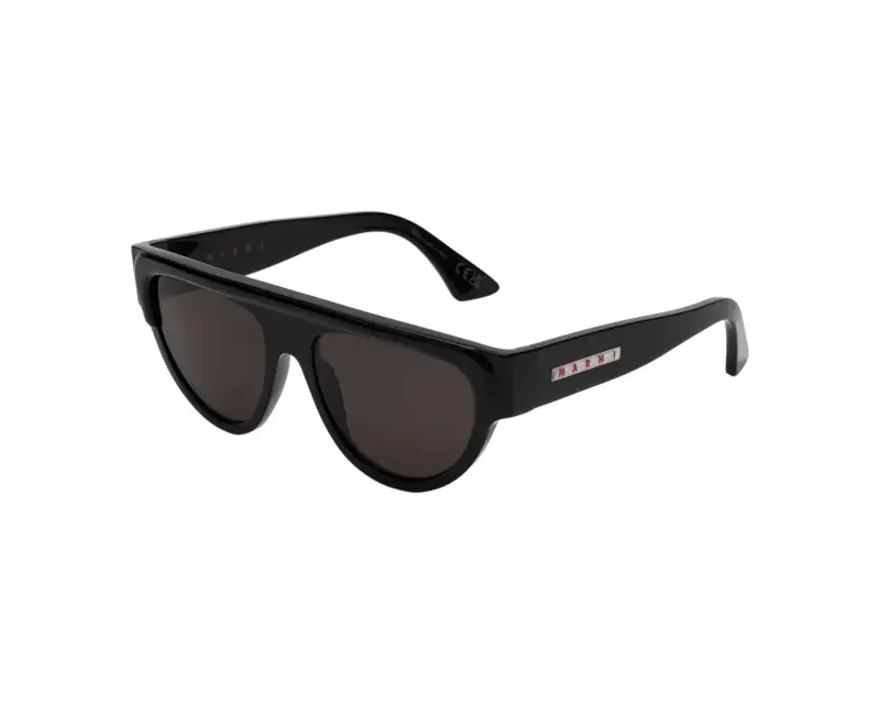 Unisex Marni 90K Ziruna Black Occhiali da sole Acetato Nero Nero Pilot Normale