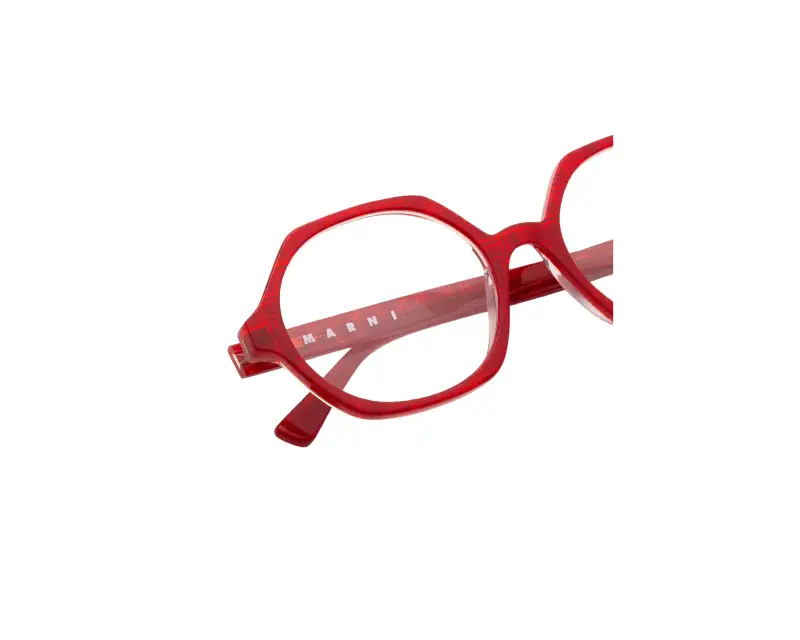 Unisex Marni 9Q3 Nabaro Red Comb Montature da vista Acetato Rosso Geometrica miniatura 3