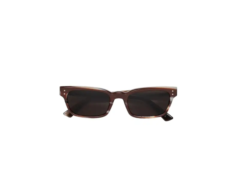 Unisex Marni A7C Floosa Chocolate Horn Occhiali da sole Acetato Marrone Grigio Squadrata miniatura 2