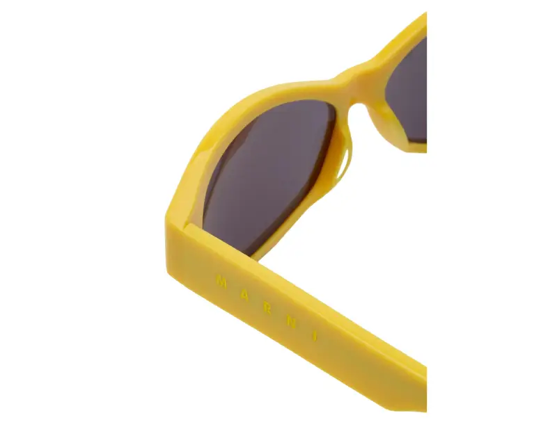 Unisex Marni A7S Ouzoud Yellow Occhiali da sole Acetato Giallo Grigio Geometrica miniatura 3
