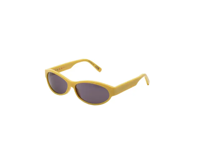 Unisex Marni A7S Ouzoud Yellow Occhiali da sole Acetato Giallo Grigio Geometrica