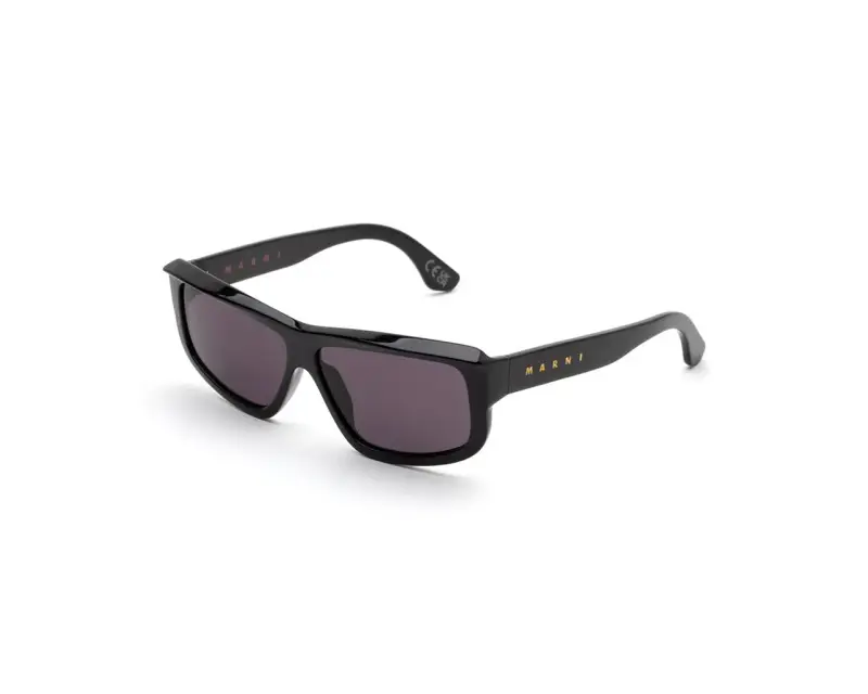 Unisex Marni Annapuma Circuit Black NX9 Occhiali da sole Acetato Nero Fumo Squadrata Normale