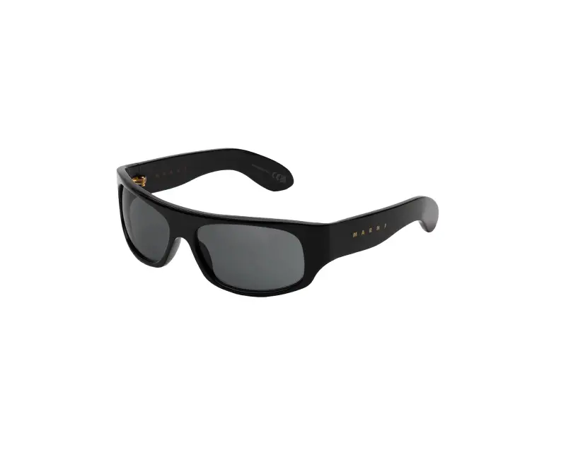 Unisex Marni B8R Uailus Black Occhiali da sole Acetato Nero Nero Avvolgente
