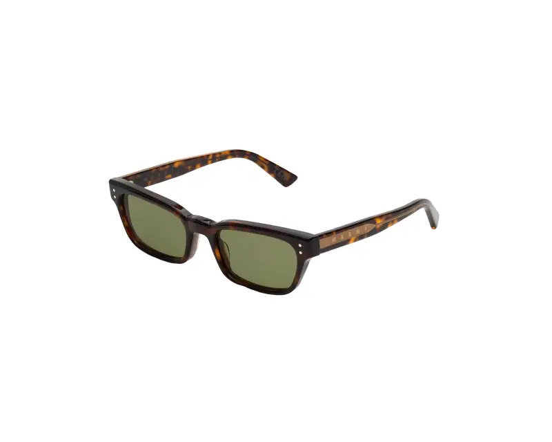 Unisex Marni CCM Floosa 3627 Occhiali da sole Acetato Havana Verde Squadrata