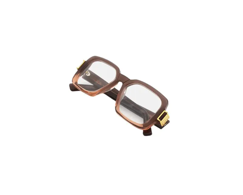 Unisex Marni CWI Zamalek Optical Brown Fade Montature da vista Acetato Marrone Squadrata miniatura 3