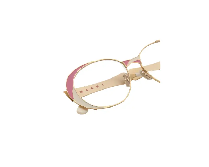 Unisex Marni FF5 Tarassqa Pink Montature da vista Metallo Rosa Rotonda miniatura 3