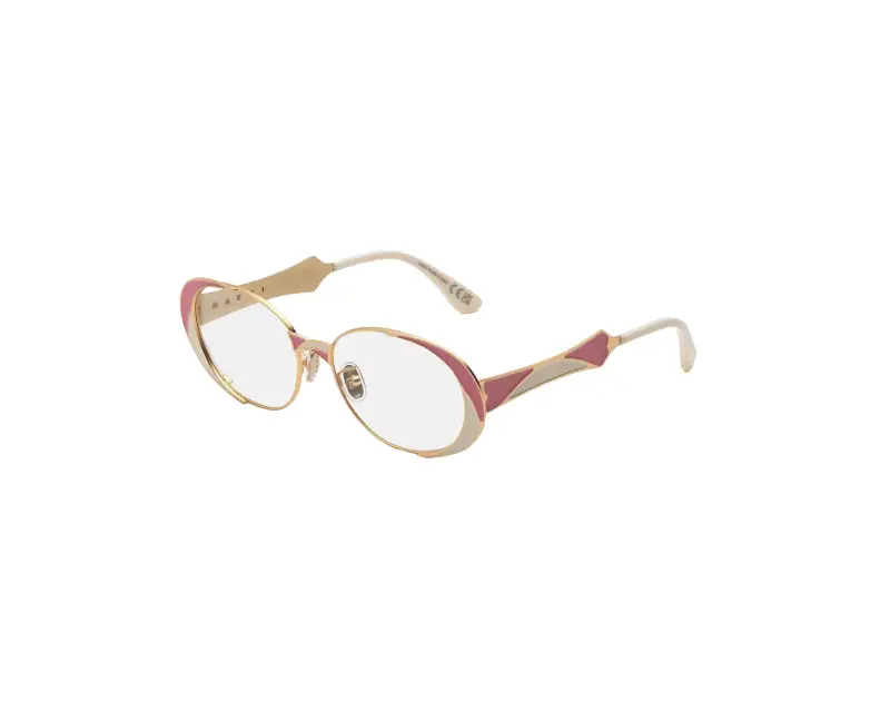 Unisex Marni FF5 Tarassqa Pink Montature da vista Metallo Rosa Rotonda