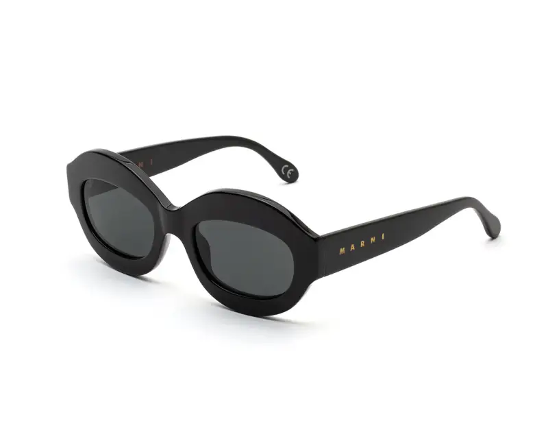 Unisex Marni GDK Ik Kil Cenote Black Occhiali da sole Acetato Nero Nero Oversize