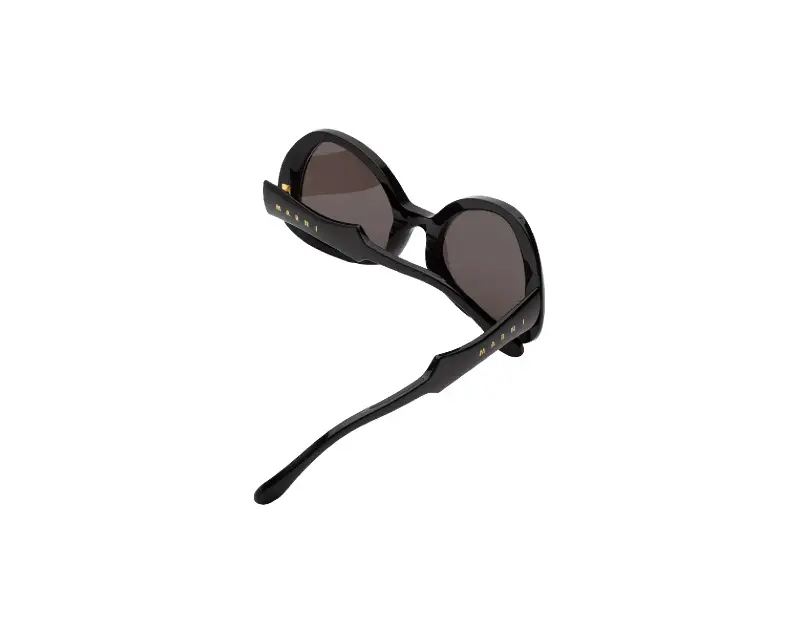 Unisex Marni GML Anu Ohia Black Occhiali da sole Acetato Nero Nero Geometrica Normale miniatura 3