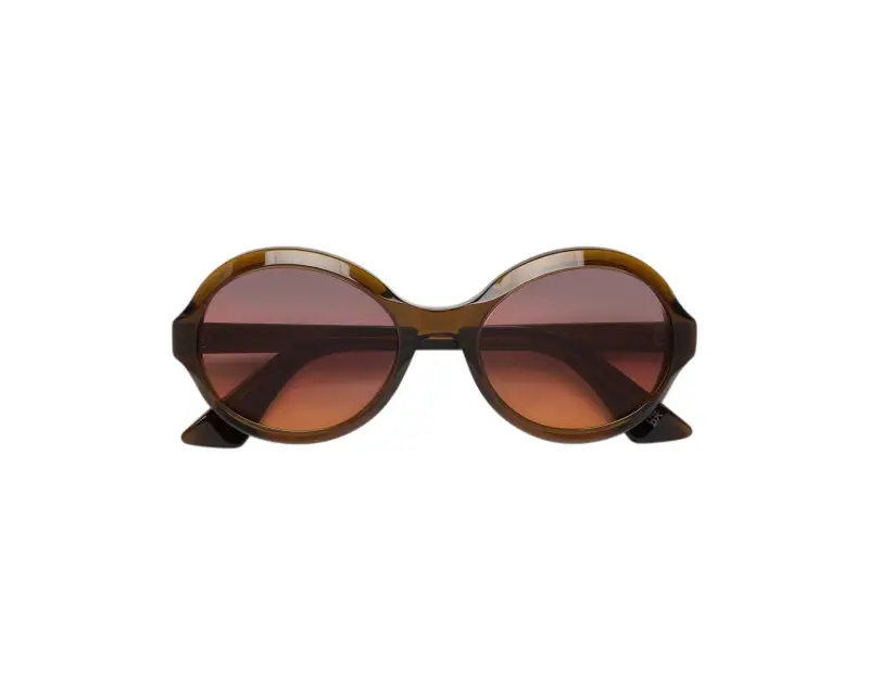 Unisex Marni I17 Nozea Brown Occhiali da sole Acetato Marrone Marrone Rotonda Normale Sfumato miniatura 2