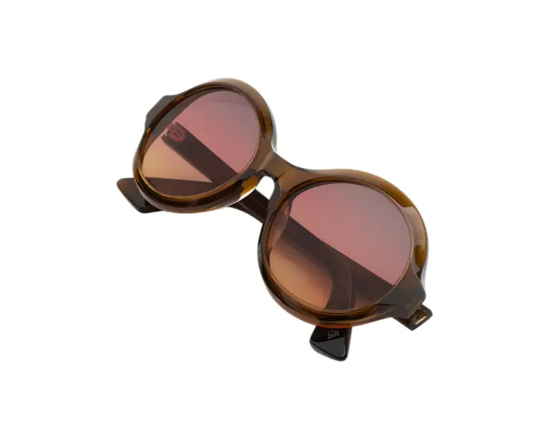 Unisex Marni I17 Nozea Brown Occhiali da sole Acetato Marrone Marrone Rotonda Normale Sfumato miniatura 3