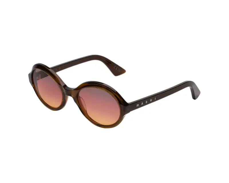 Unisex Marni I17 Nozea Brown Occhiali da sole Acetato Marrone Marrone Rotonda Normale Sfumato