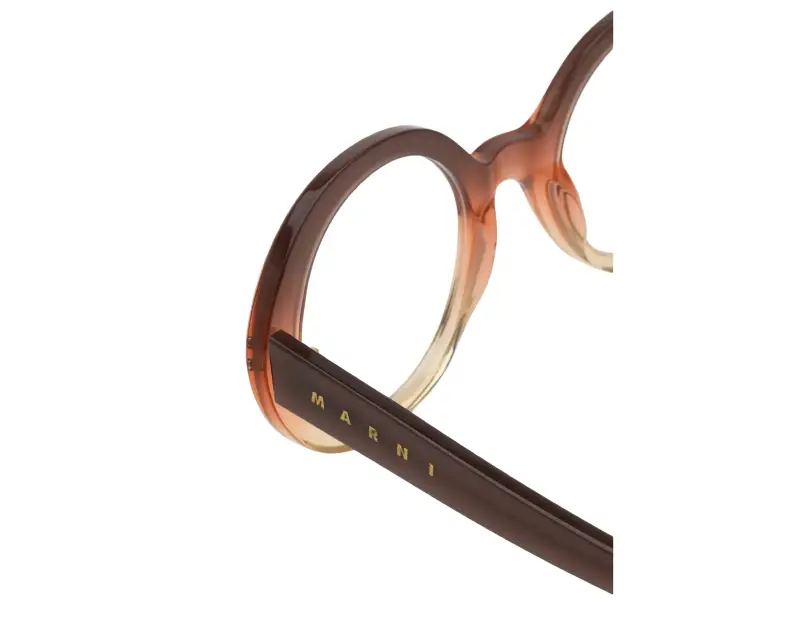 Unisex Marni IBR Eobilo Brown Faded Montature da vista Acetato Marrone Rotonda miniatura 3