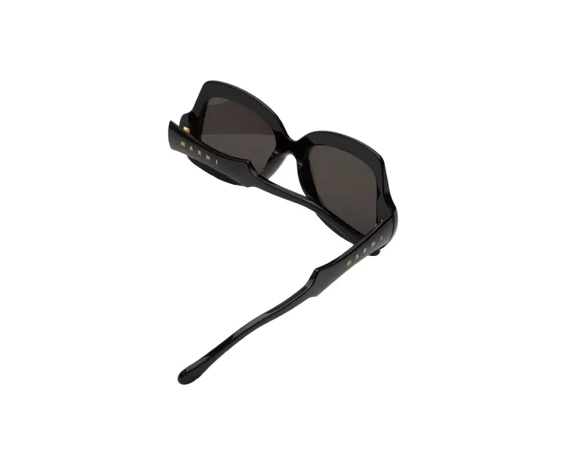 Unisex Marni IE4 Quelyfish Black Occhiali da sole Acetato Nero Nero Geometrica miniatura 3