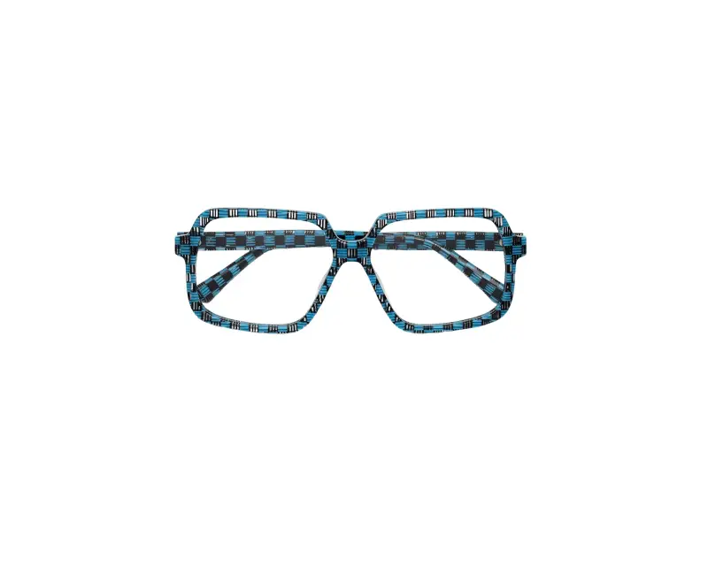 Unisex Marni K7G Arixo Blue/Black Checks Montature da vista Acetato Blu Squadrata miniatura 2