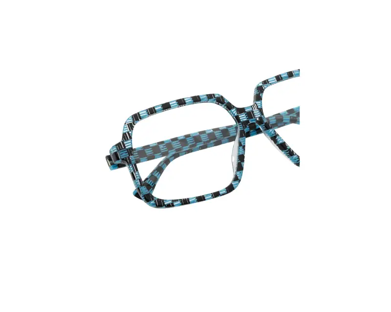 Unisex Marni K7G Arixo Blue/Black Checks Montature da vista Acetato Blu Squadrata miniatura 3