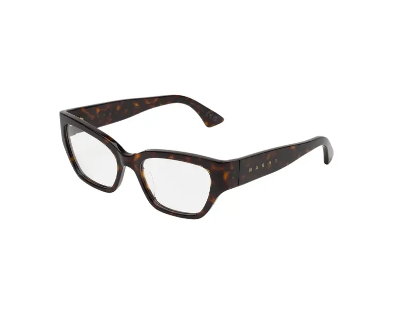 Unisex Marni KMI Iyora Dark Havana Montature da vista Acetato Havana Squadrata