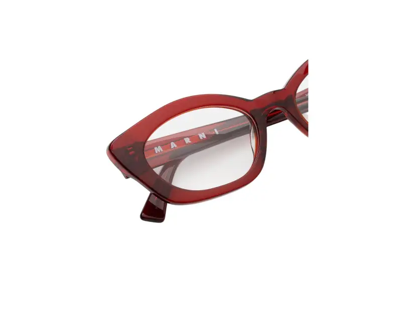 Unisex Marni KUB Kea Island Optical Montature da vista Acetato Bordeaux Cat Eye miniatura 3