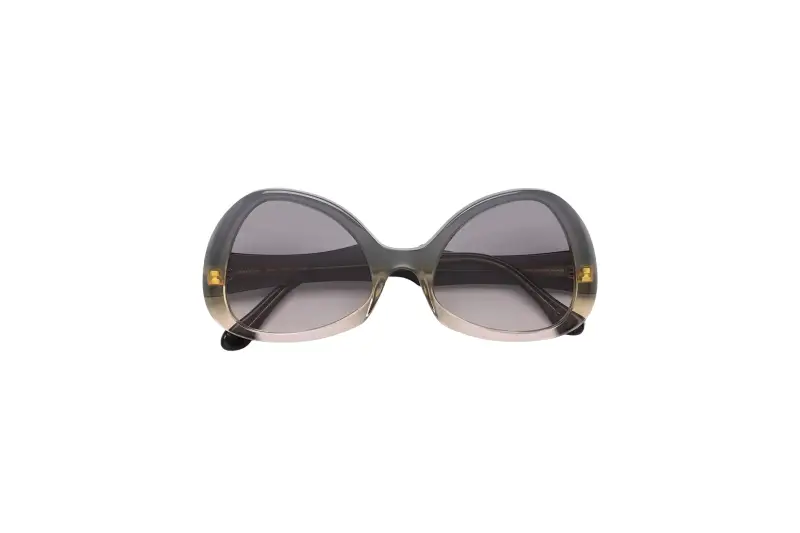 Unisex Marni LMP Anu Ohia Yellow Faded Occhiali da sole Acetato Grigio Fumo Geometrica Normale miniatura 2