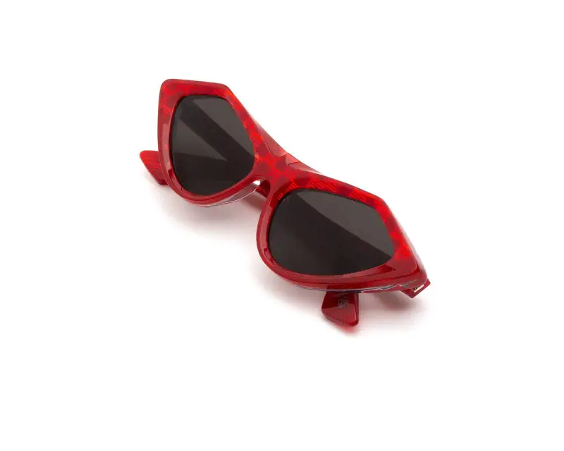 Unisex Marni LRE Tikbarri Red Comb Occhiali da sole Acetato Rosso Nero Cat Eye miniatura 3