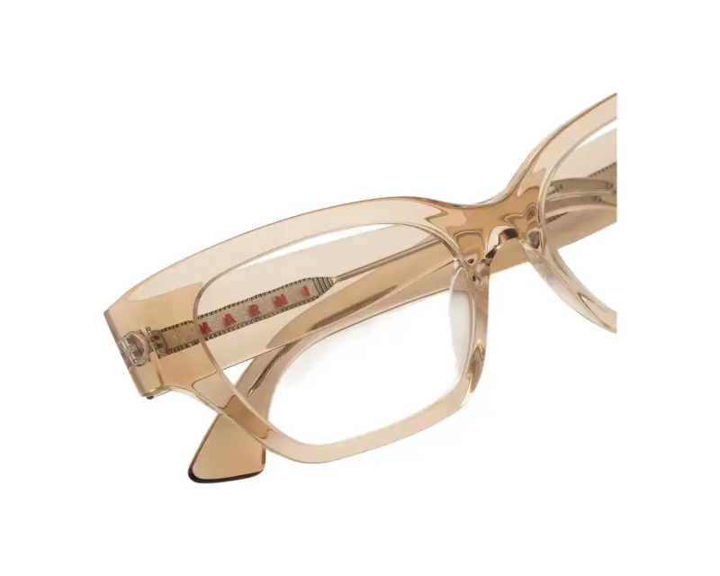 Unisex Marni LSY Iyora Resin Montature da vista Acetato Beige Squadrata miniatura 3