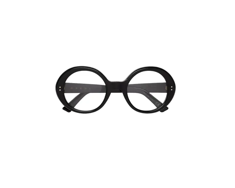 Unisex Marni MAO Eobilo Black Occhiali da sole Acetato Nero Rotonda miniatura 2