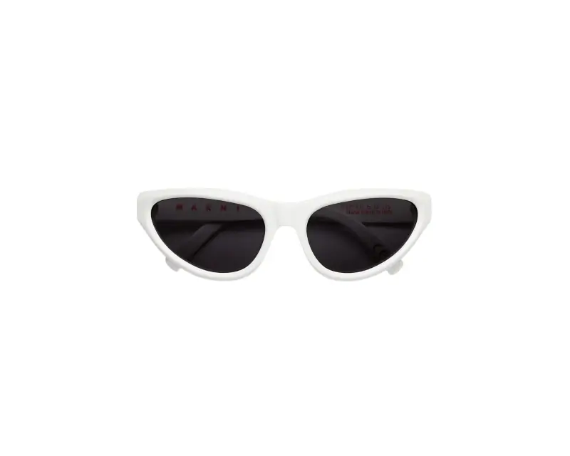 Unisex Marni Mavericks Ghost GTC Occhiali da sole Acetato Bianco Nero Avvolgente Normale miniatura 2