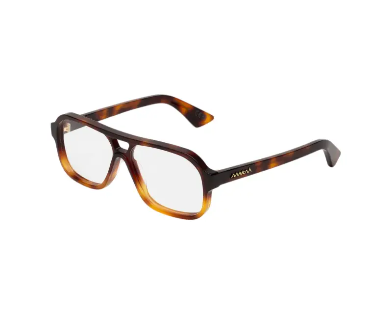 Unisex Marni MDZ Moziqui Faded Havana Montature da vista Acetato Havana Squadrata