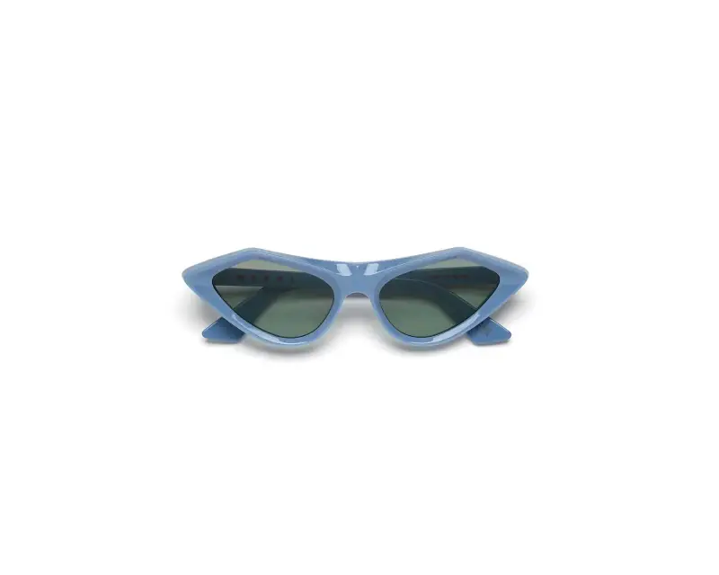 Unisex Marni O4H Tikbarri Light Blue Occhiali da sole Acetato Azzurro Verde Cat Eye miniatura 2