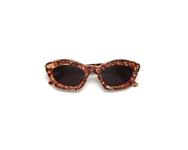 Unisex Marni OI2 Kea Island Lava Occhiali da sole Acetato Marrone Nero Cat Eye miniatura 2
