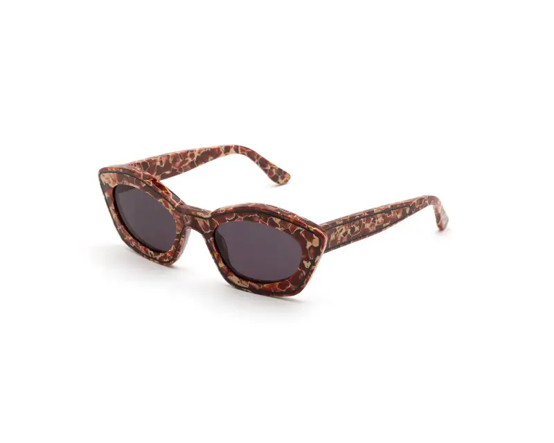 Unisex Marni OI2 Kea Island Lava Occhiali da sole Acetato Marrone Nero Cat Eye