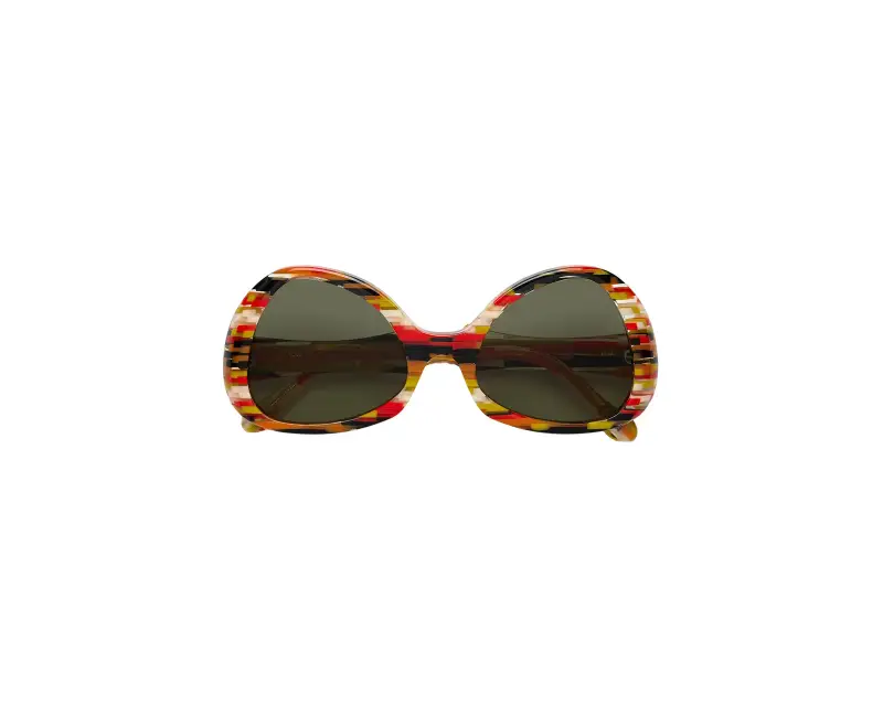 Unisex Marni P1R Anu Ohia Stripes Occhiali da sole Acetato Fantasia Verde Geometrica Normale miniatura 2
