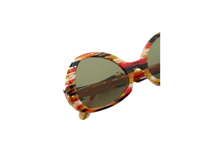 Unisex Marni P1R Anu Ohia Stripes Occhiali da sole Acetato Fantasia Verde Geometrica Normale miniatura 3