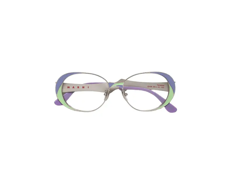 Unisex Marni Q4M Tarassqa Violet Montature da vista Metallo Viola Rotonda miniatura 2