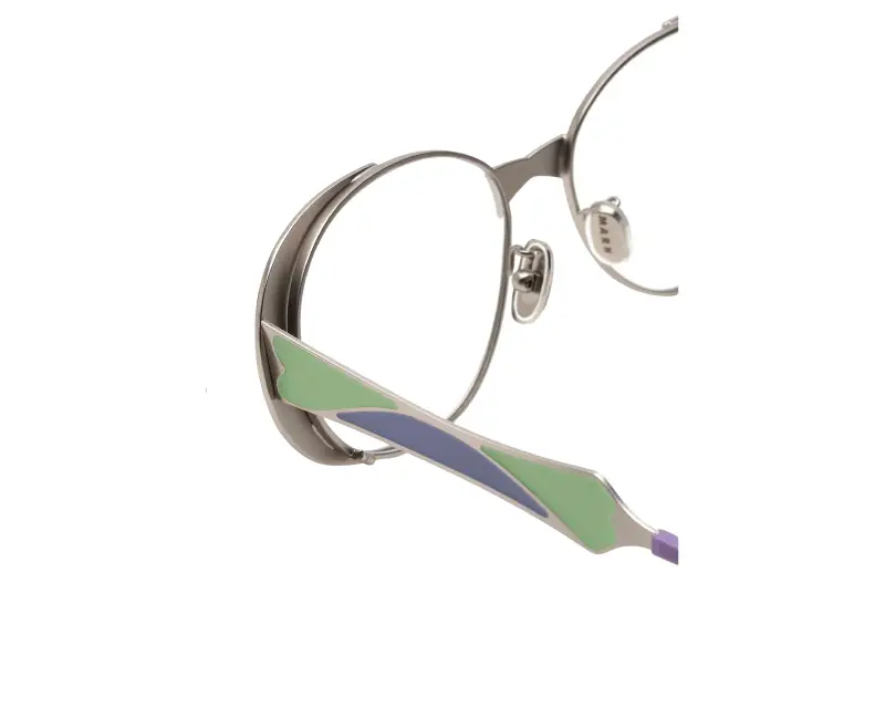 Unisex Marni Q4M Tarassqa Violet Montature da vista Metallo Viola Rotonda miniatura 3