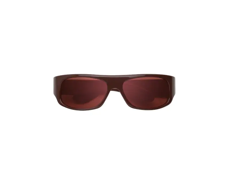 Unisex Marni QQ4 Uailus Brown Occhiali da sole Acetato Marrone Bordeaux Avvolgente miniatura 2