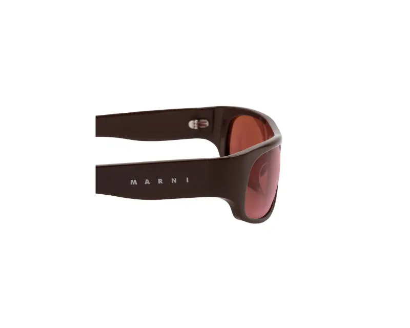 Unisex Marni QQ4 Uailus Brown Occhiali da sole Acetato Marrone Bordeaux Avvolgente miniatura 3