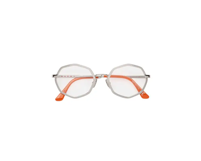 Unisex Marni S1T Pulpit Rock Optical Argento Montature da vista Metallo Argento Geometrica miniatura 2