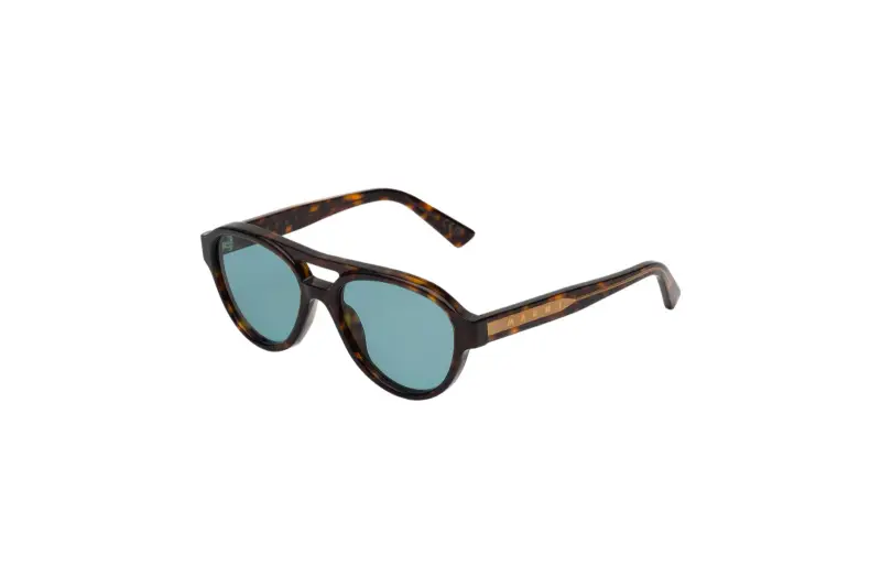Unisex Marni SBK Zeanou Dark Havana Occhiali da sole Acetato Havana Azzurro Pilot Normale