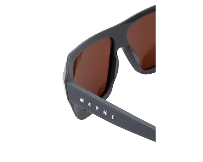 Unisex Marni SD6 Dhazut Grey Occhiali da sole Acetato Grigio Marrone Squadrata Normale miniatura 3