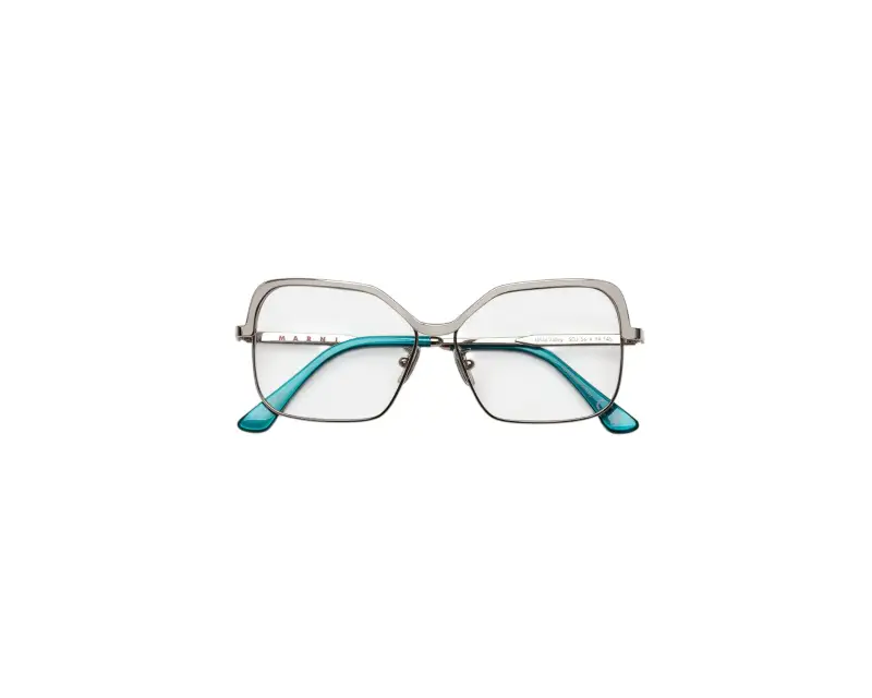 Unisex Marni SDJ Unila Valley Optical Argento Montature da vista Metallo Argento Squadrata miniatura 2