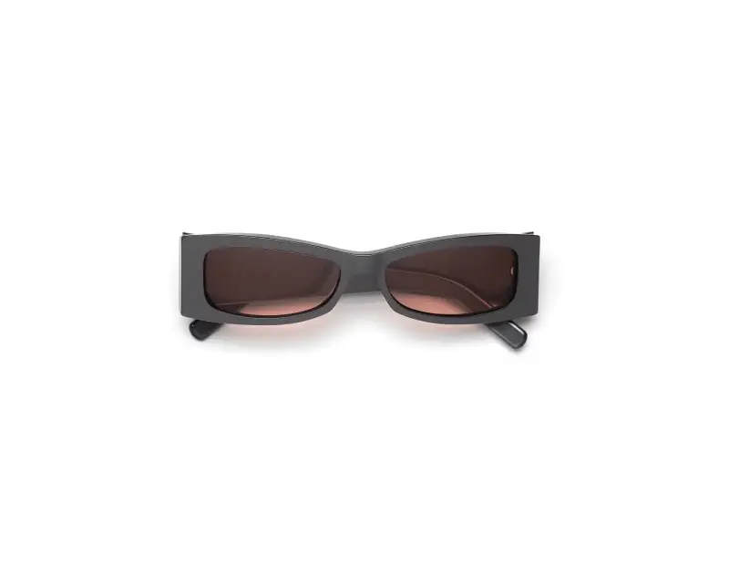 Unisex Marni SEI Zokoa Solid Grey Occhiali da sole Acetato Grigio Rosso Squadrata miniatura 2
